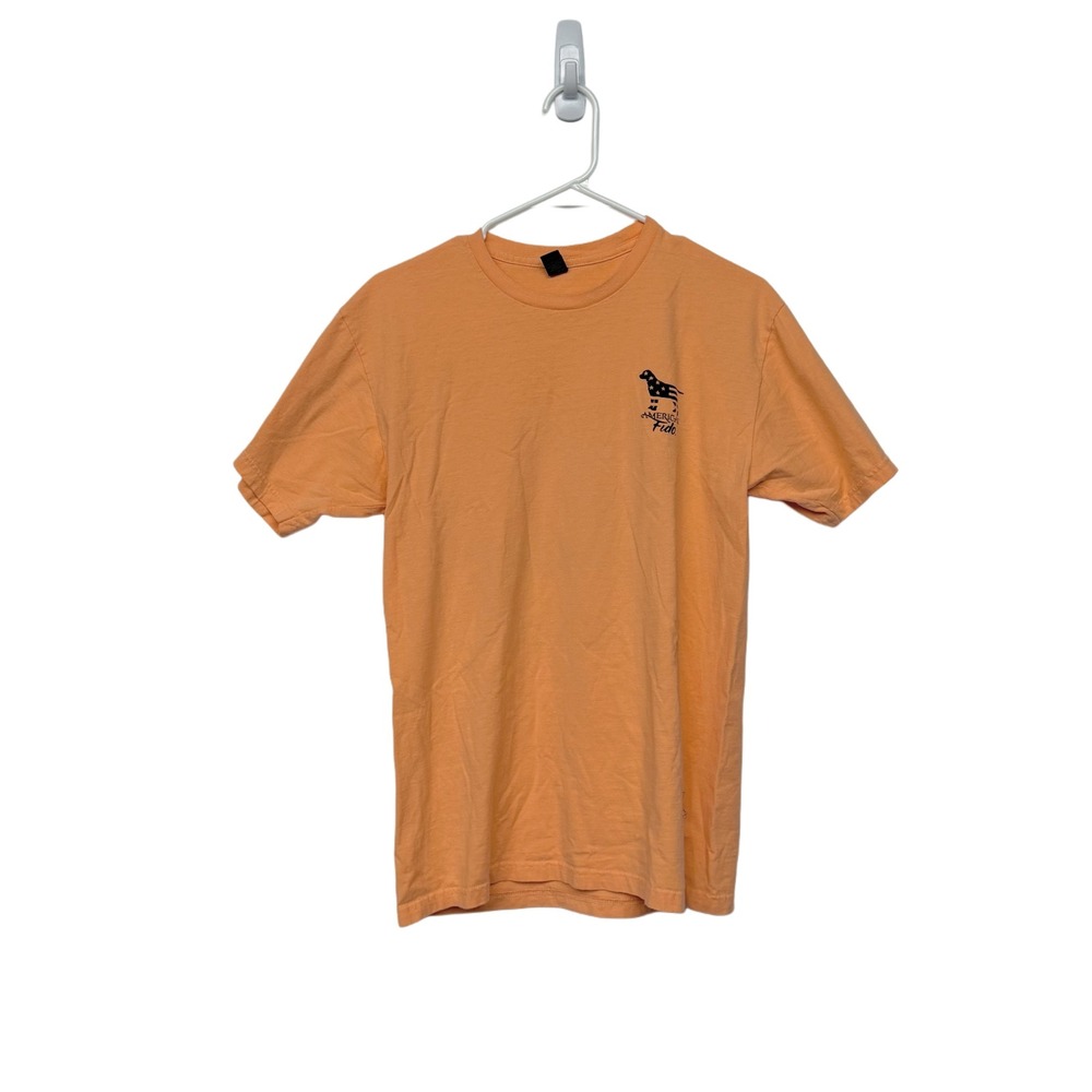 American Fido Beach Weenie Dachshund Graphic T Shirt Peach Size M  Cotton - Picture 2 of 10